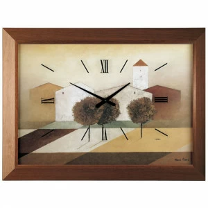 Часы настенные кварцевые в деревянном корпусе 90х70 см бело-коричневые Lowell LOWELL ГОРОДА 00-3873012 Белый;коричневый