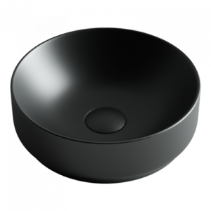 CN6007 Умывальник чаша накладная круглая (цвет Чёрный Матовый) 355*355*125мм Ceramica Nova ELEMENT