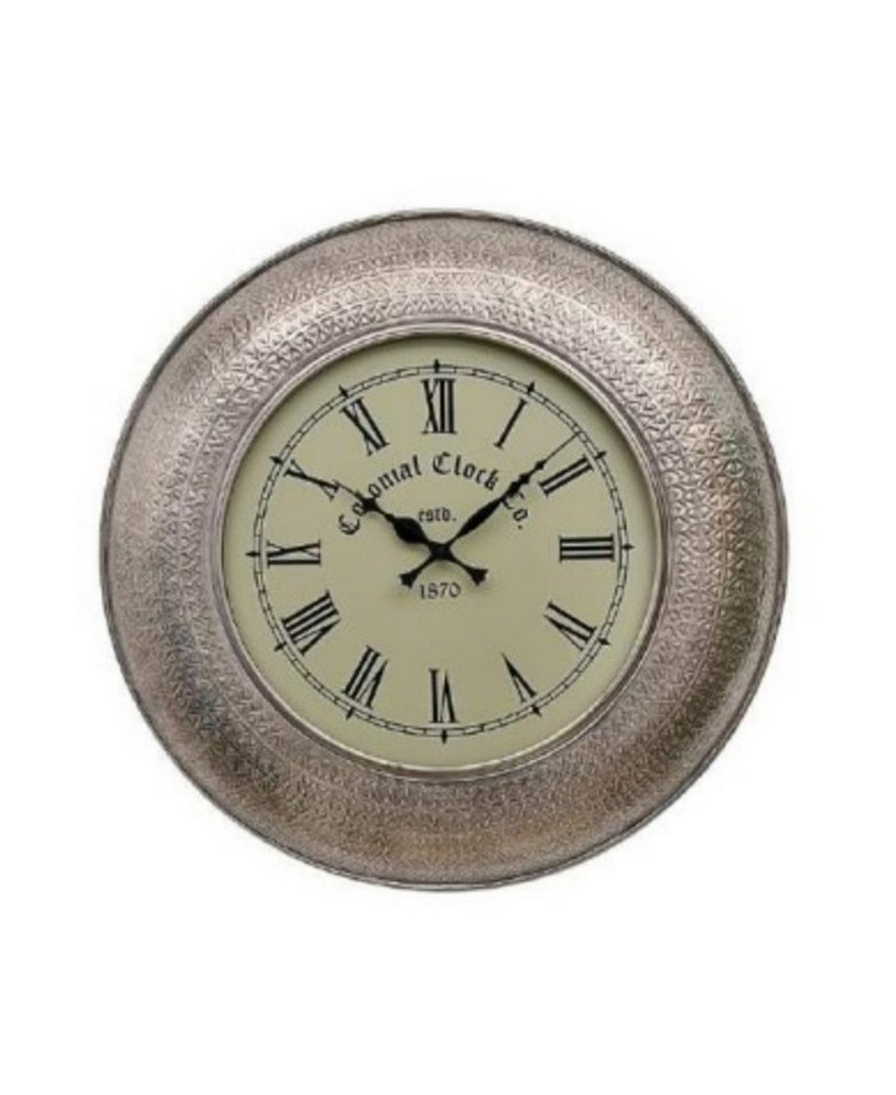 91037340 Настенные часы металлические 20см с гравировкой латунь John Molly STLM-0452027 JOHN MOLLY