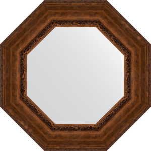 BY 7392 Зеркало в багетной раме - состаренная бронза с орнаментом 120 mm EVOFORM Octagon