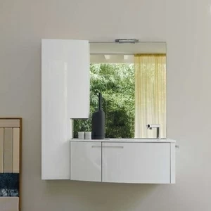 Комбинация ванной комнаты SY17 в отделке K39 Bianco Ceramicato/141 Bianco лак глянц. MILLDUE SYMI