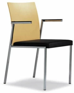 Brunner Штабелируемое кресло для ожидания из кожи с подлокотниками Milano