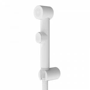 Graffio Круглый кнопочный гигиенический душ из АБС-пластика, опора из АБС-пластика, гибкий шланг СЕРЕБРЯНЫЙ 120 см. SH703