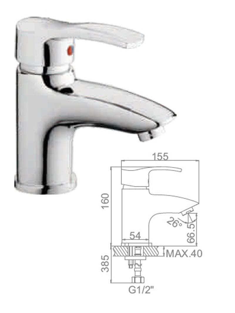 93818324 Смеситель для раковины L1064 STLM-0575930 LEDEME