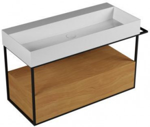 MSQ 102 Мебельное решение Azzurra ceramica Подвесная конструкция из окрашенного металла в комплекте с шкафом с ящиком ELEGANCE