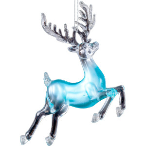 Елочная игрушка "Олень морозный" 2x15x13 см пластик голубой ERICHKRAUSE DECOR