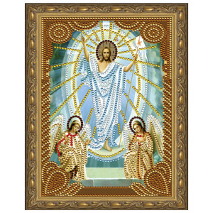 Алмазная мозаика с нанесенной рамкой 20х30 см Воскресение Христово (7 цветов) MOLLY