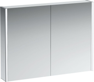 H4086039001441 Зеркальный шкафчик, алюминий, с 2 светодиодными осветительными элементами,с розеткой EU, с сенсорным переключателем LAUFEN PRO