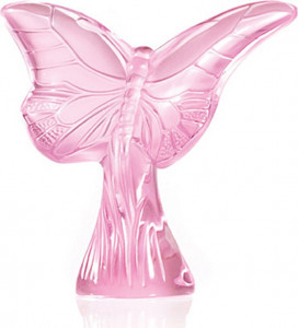 10535016 Lalique Бабочка розовая Хрусталь