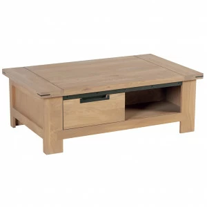 Журнальный столик деревянный с полкой и ящиком 115 см дуб Cuneo VAVI CUNEO 132601 Бежевый