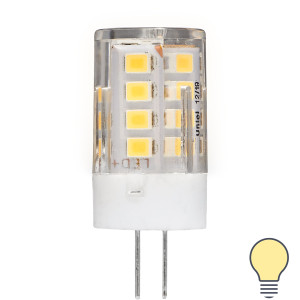 Лампа светодиодная JC G4 220-240 В 3.5 Вт кукуруза прозрачная 300 лм теплый белый свет VOLPE