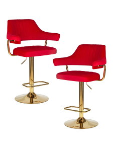 90559222 Барный стул Charly gold lm-5019 61x120x54 цвет красный 2 шт STLM-0282012 DOBRIN