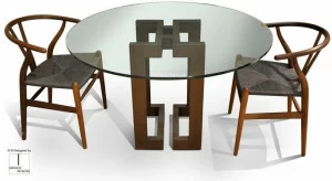 Gonzalo De Salas Круглый обеденный стол из железа и стекла Sendai