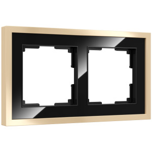 90701394 Рамка для розеток и выключателей Baguette черный/латунь 2 поста цвет черный STLM-0345172 WERKEL