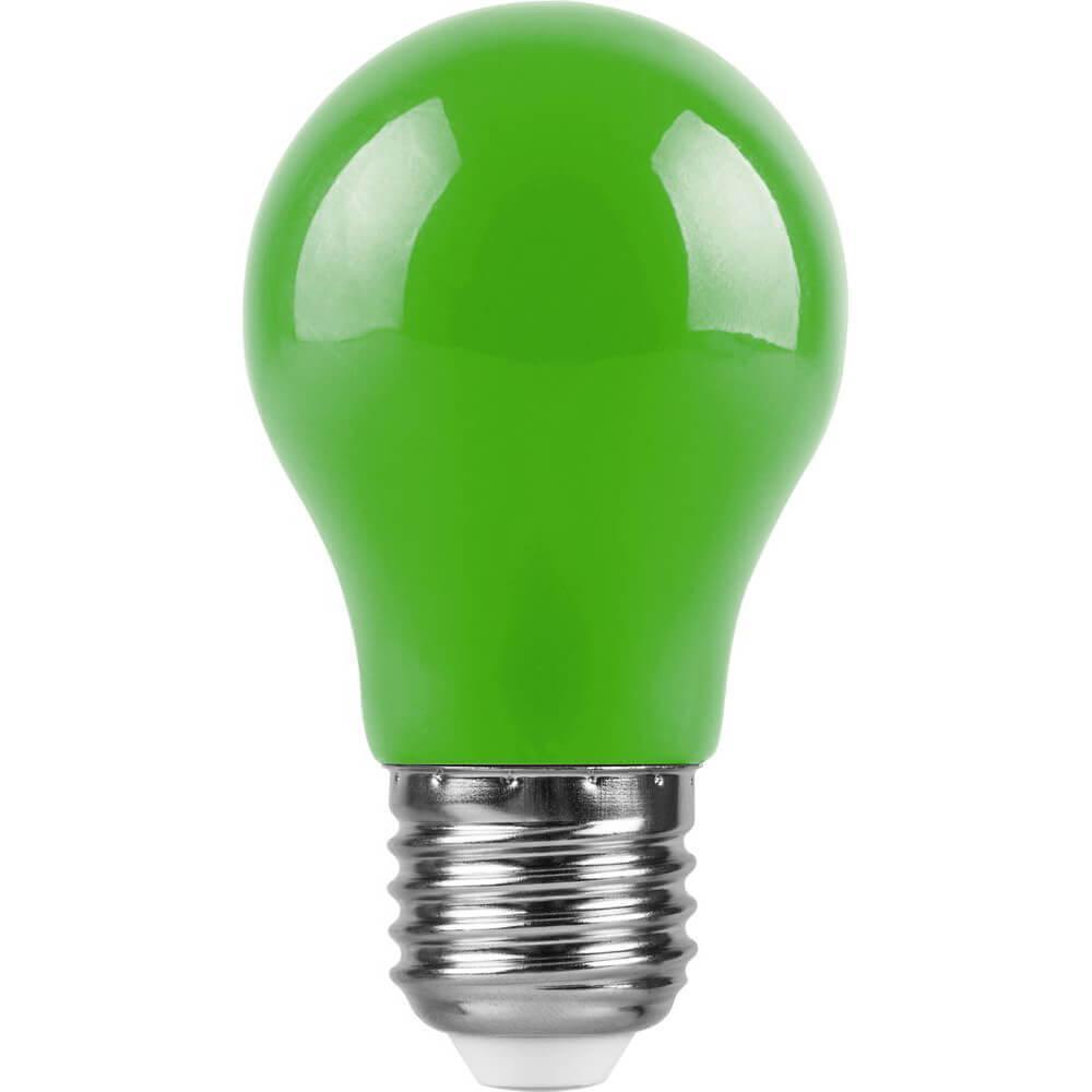 25922 Лампа светодиодная E27 3W зеленая LB-375 Feron