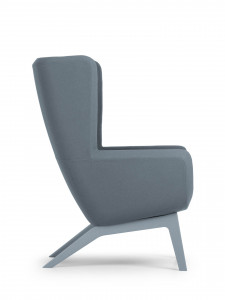 AA909S high backrest lounge armchair, wooden sled base True Design Arca