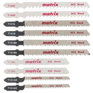 Набор пилок для лобзика универсальных T-SET1003, 10 шт. MATRIX