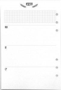 548610 Бумага для ежедневника "Неделя" А5, 45 листов, 6 отверстий Fancy Planner