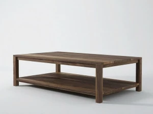 KARPENTER Прямоугольный деревянный журнальный столик с журнальной полкой Solid