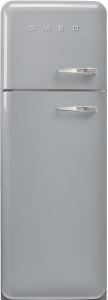 FAB30LSV5 Холодильник / отдельностоящий двухдверный холодильник, стиль 50-х годов, 60 см, серебристый, петли слева SMEG