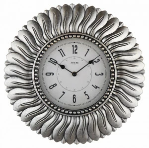 Часы настенные пластиковые с фигурной рамкой 40 см серебро с серым Aviere AVIERE  00-3872858 Серебро;серый
