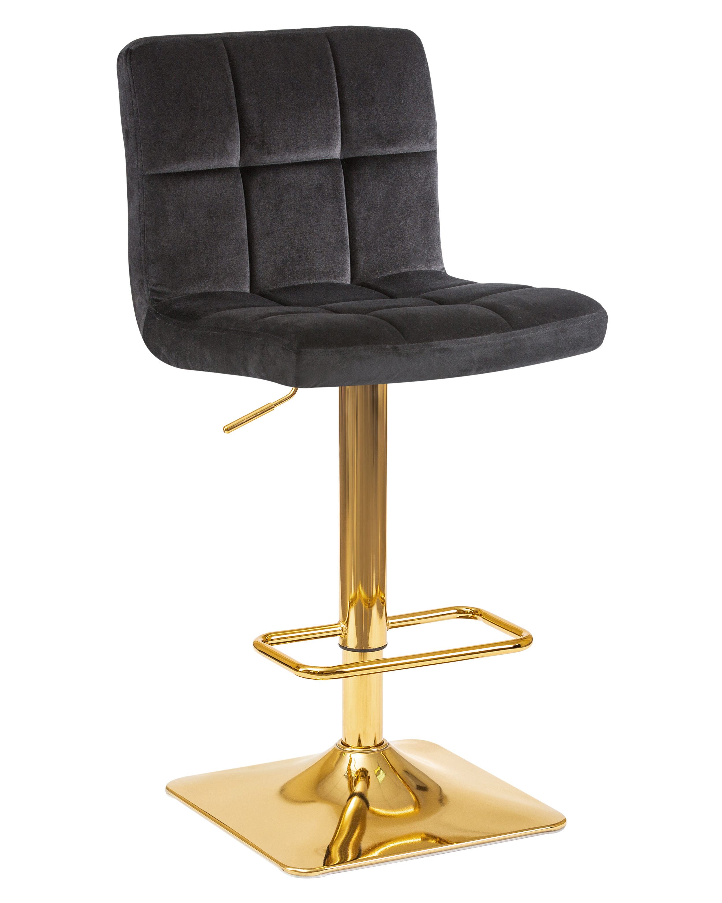 92707653 Барный стул Goldie LM 42х94х52см велюр цвет черный золотой STLM-0536269 DOBRIN