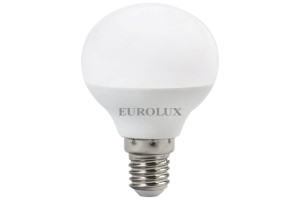 16278735 Светодиодная лампа LL-E-G45-7W-230-2,7K-E14/шар, 7Вт, теплый белый, Е14 76/2/5 Eurolux