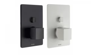 Z00063_073-045 + Z00005 - Single-Lever Black & White Collection Cube - 2 Outlets BOSSINI