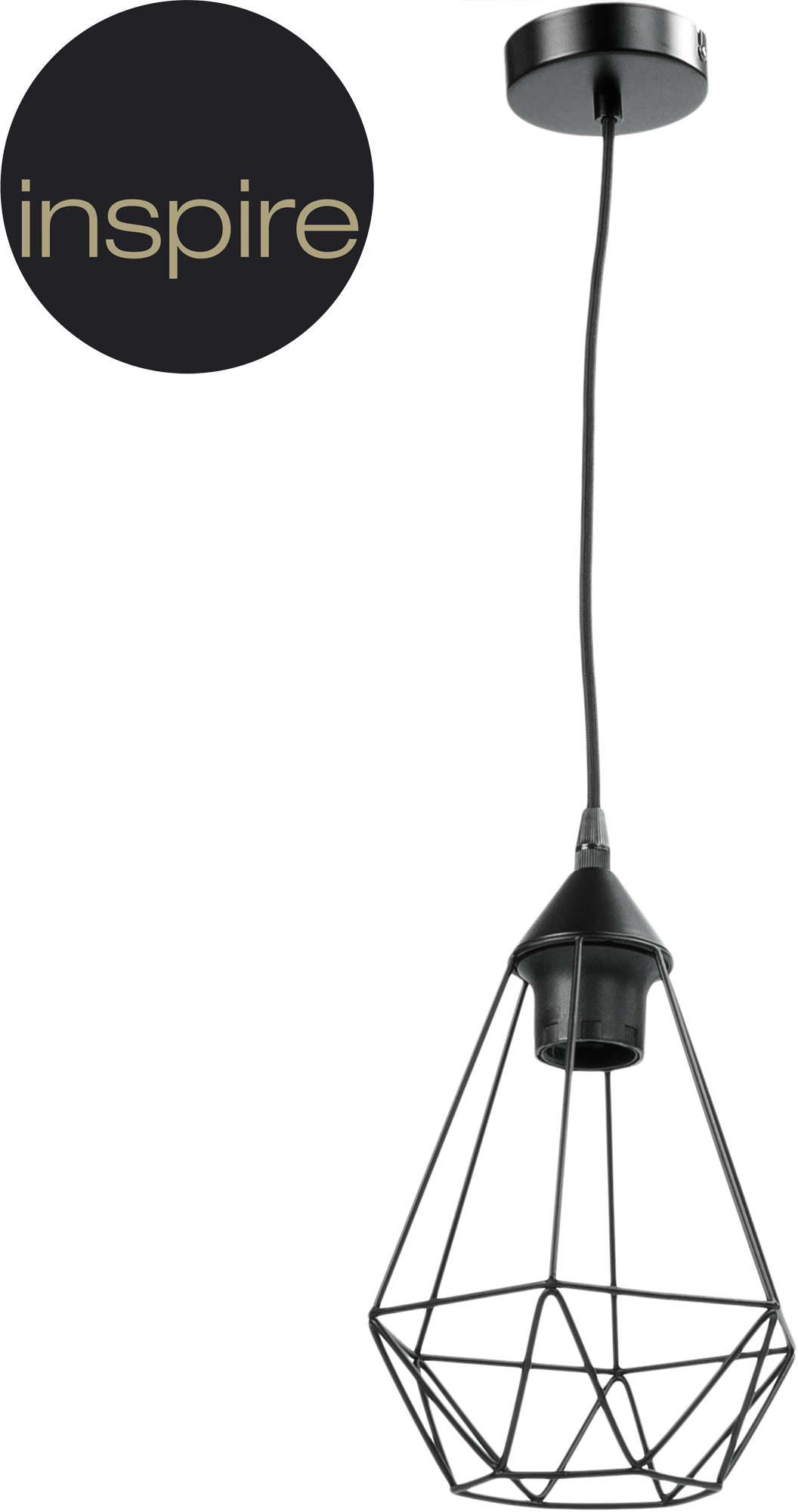 949470 Светильник подвесной Byron 1 лампа E27Х60 Вт, диаметр 16 см, металл, цвет чёрный STLM-0607169 INSPIRE
