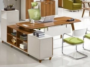 Arrediorg.it® Угловой деревянный стол со встроенной полкой Evolutio A109 180