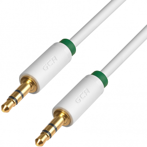GCR-AVC1662-1.5m кабель аудио 1.5m jack 3,5mm/jack 3,5mm белый, зеленая окантовка, ультрагибкий, 28 awg, m/m, premium , экран, стерео Greenconnect