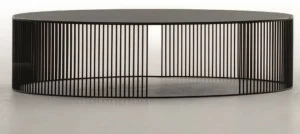 Tonin Casa Овальный металлический журнальный столик со стеклянной столешницей  T6934/6