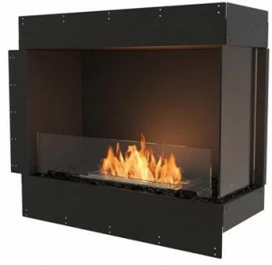 EcoSmart Fire Стальная каминная топка на биоэтаноле с панорамным остеклением Flex right corner fireplaces