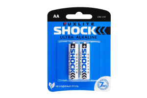 16448669 Батарейки Shock АА 2 штуки в блистере BLUE 7760 Luxlite