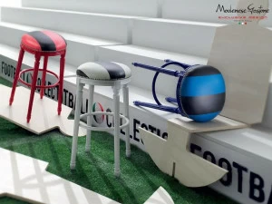 Modenese Gastone Барный стул из ткани с подставкой для ног Football Art. 22