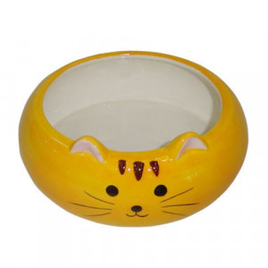 ПР0044119 Миска для животных Kitten оранжевая керамическая 12,5х5,5см 280мл Foxie