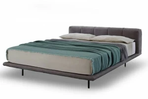 Saba Italia Двуспальная кровать из ткани с мягким изголовьем Pixel