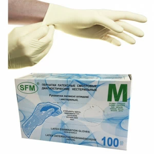Перчатки SFM Размер M гладкие, опудренные (упаковка 50 пар)