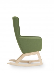 AA609R high-backrest small armchair, swivel wooden base True Design Arca