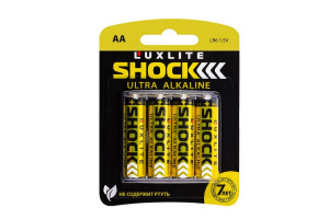 16448658 Батарейки Shock АА 4 штуки в блистере GOLD 7761 Luxlite