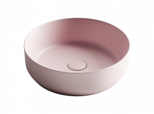 CN6022MP Умывальник чаша накладная круглая (цвет Розовый Матовый) 390*390*120мм Ceramica Nova ELEMENT