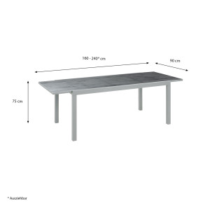 Стол обеденный 132599 раздвижной 240х75х90 см алюминий GREEMOTION Monza