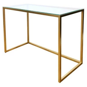 Письменный стол стеклянный с золотым основанием 120 см FOR MISS  263960 Золото