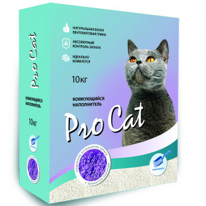 ПР0031296 Наполнитель для кошачьего туалета Lavanda комкующийся из экстра белой глины 10кг Pro Cat