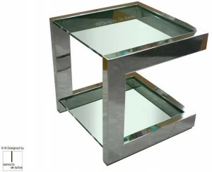 Gonzalo De Salas Квадратный сервировочный стол из нержавеющей стали и стекла Lisa