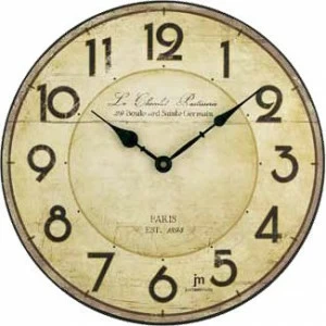 Часы кварцевые с деревянным циферблатом 33,5 см бежево-черные Lowell LOWELL  00-3873034 Бежевый;черный