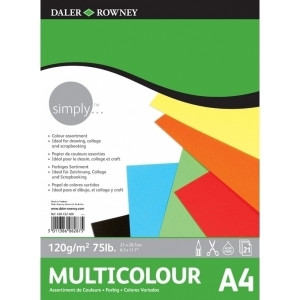 464567 Альбом цветной бумаги "Simply" А3, 120 г/м2, 21 лист Daler-Rowney