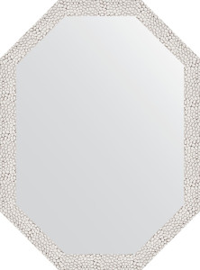 BY 7003 Зеркало в багетной раме - чеканка белая 46 mm EVOFORM Octagon