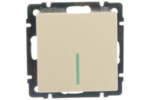 16051975 Проходной выключатель 1-клавишный с индикатором 10А бежевый SBE-05i-10-SW12-1 Smartbuy Нептун