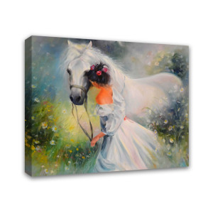 93877903 Картина Девушка и лошадь 1-066, 40х50 см STLM-0601841 СИМФОНИЯ
